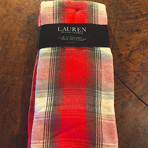 RALPH LAUREN KITCHEN TOWELS HOLIDAY PLAID SET OF 2 ❣️LAST ONE❣️NEW - Picture 1 of 4